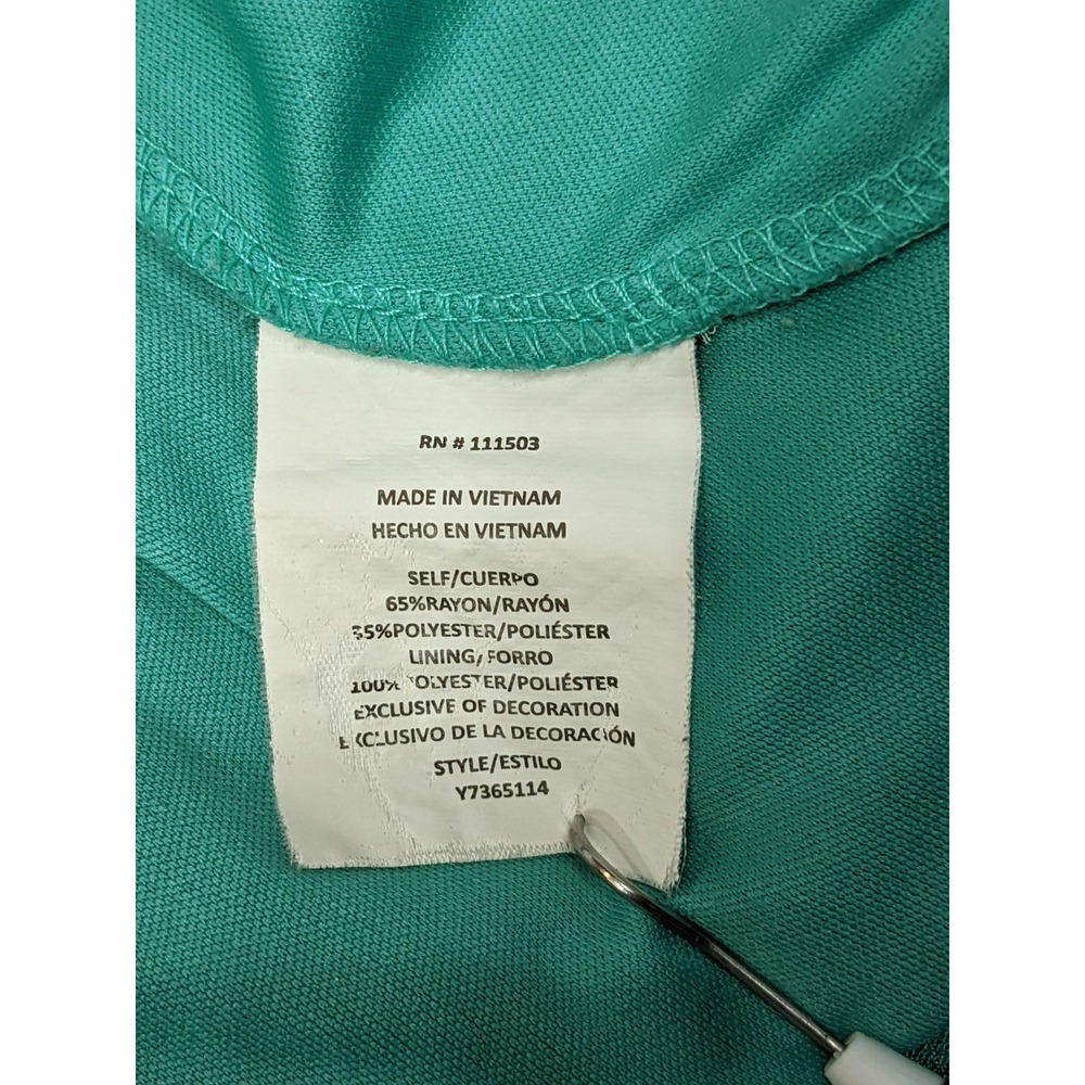 Luxology Midi Dress Teal with‎ Aztec Embroidery Medium Beachwear Western Boho - Picture 10 of 14